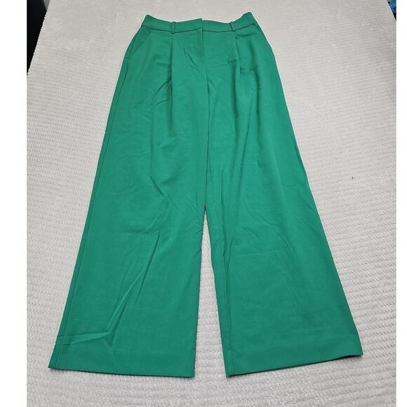 Loft Pants Womens 6 The Peyton Trouser Pleated Wide Leg Green - Picture 1 of 10